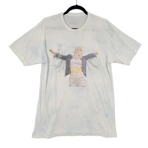 TAYLOR SWIFT Blue Tie Dye Official Lover Short Sleeve Concert Tee SIZE LARGE